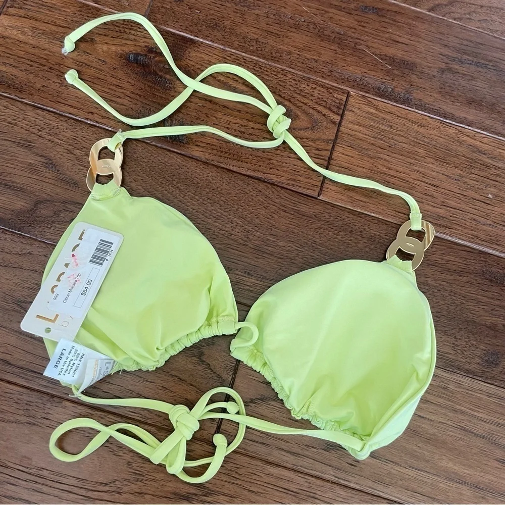 L*Space Monaco Triangle Bikini Top in Citron